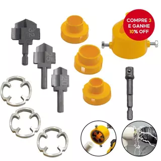 Kit de Rosqueador de Tubos de PVC com Matrizes de 1/2 pol, 3/4 pol e 1 pol, Matriz Redonda. em Oferta na Shopee