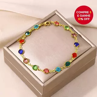 Boho Luxe 10 Contas Coloridas Pulseira De Pedras Preciosas Para Mulheres Delicadas Pulseiras Douradas Simples Acessórios em Oferta na Shopee