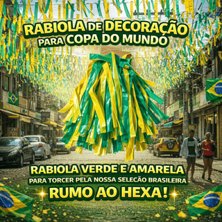 Rabiola de Enfeite para Copa do Mundo Verde e Amarela, Rumo ao Hexa Brasil. em Oferta na Shopee