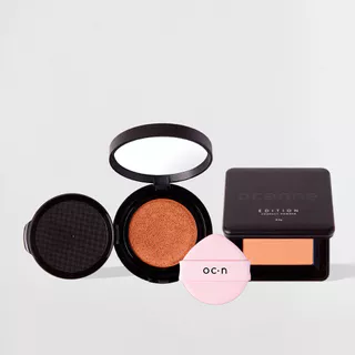 Kit Base Líquida Cushion 50 + Pó Compacto True Caramel Océane Edition (2 Produtos) em Oferta na Shopee