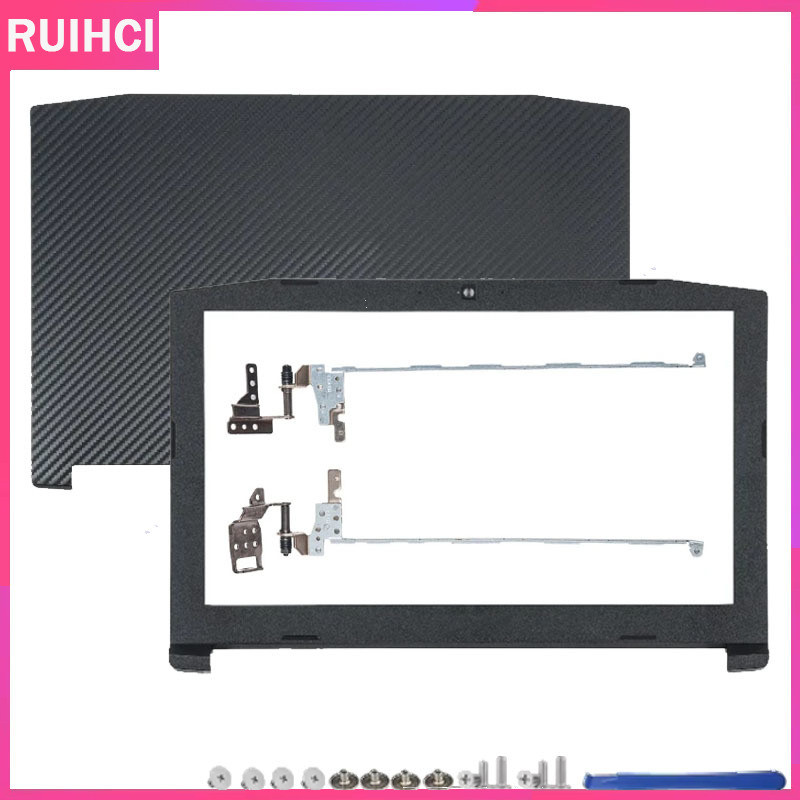 UAMOU NEU Kompatibel for Acer Nitro 5 AN515-42 AN515-41 AN515-51 AN515-52 AN515-53 Hinterer Deckel Top Case Laptop LCD Rückseite/Frontblende/ Scharniere L&R Cheerfully (Color : A and Screw Type 2