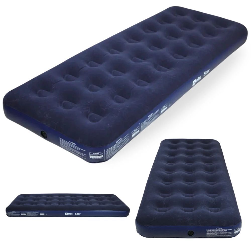 Colchão Inflável Solteiro Star Suporta 150 Kg Azul para Camping e Pesca ...