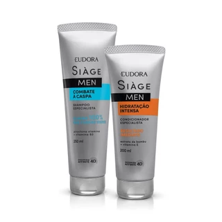 Eudora Kit Siàge Men: Shampoo Combate à Caspa 250ml + Condicionador Hidratação Intensa 200ml em Oferta na Shopee