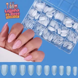 360pcs/box Nails Gel Tips Unha Postiça Decorada Realista Fosco Dicas Curtas Unhas Postiças Amendoada em Oferta na Shopee