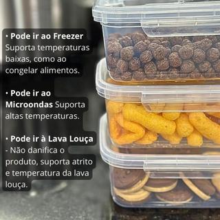 Kit Conjunto 10 Marmitas 800ml com travas Herméticas Transparente Reutilizáveis Livre de BPA — foto 3 — Achou Levou Brasil