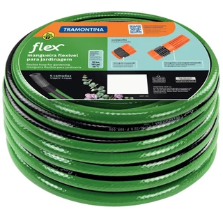 Mangueira para Jardim 1/2" com engates rosqueados e esguicho verde 10 m - Flex Tramontina em Oferta na Shopee
