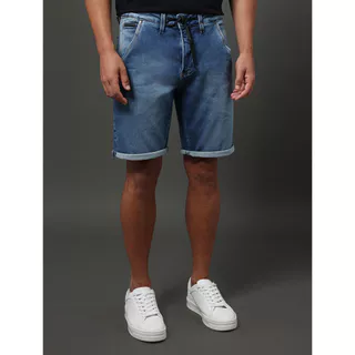 Bermuda Jeans Masculina Bolso Faca Calvin Klein Jeans - Azul Médio em Oferta na Shopee