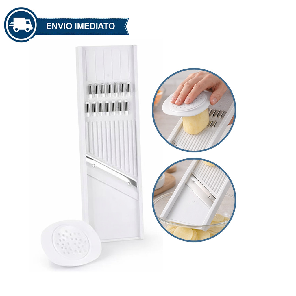 Cortador Fatiador Ralador Dupla Face Manual Keita 21cm Branc