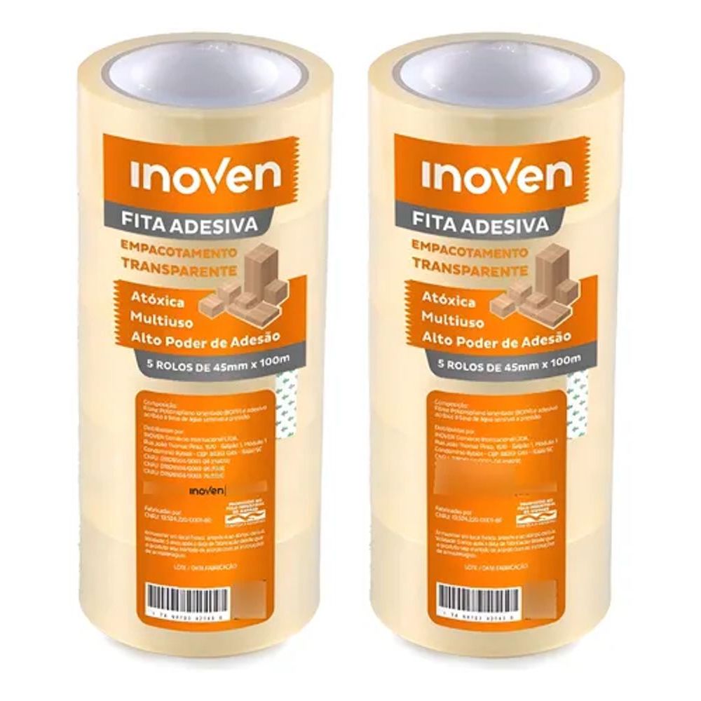 Fita Adesiva INOVEN 45MM X 100M - KIT COM 10 | Shopee Brasil