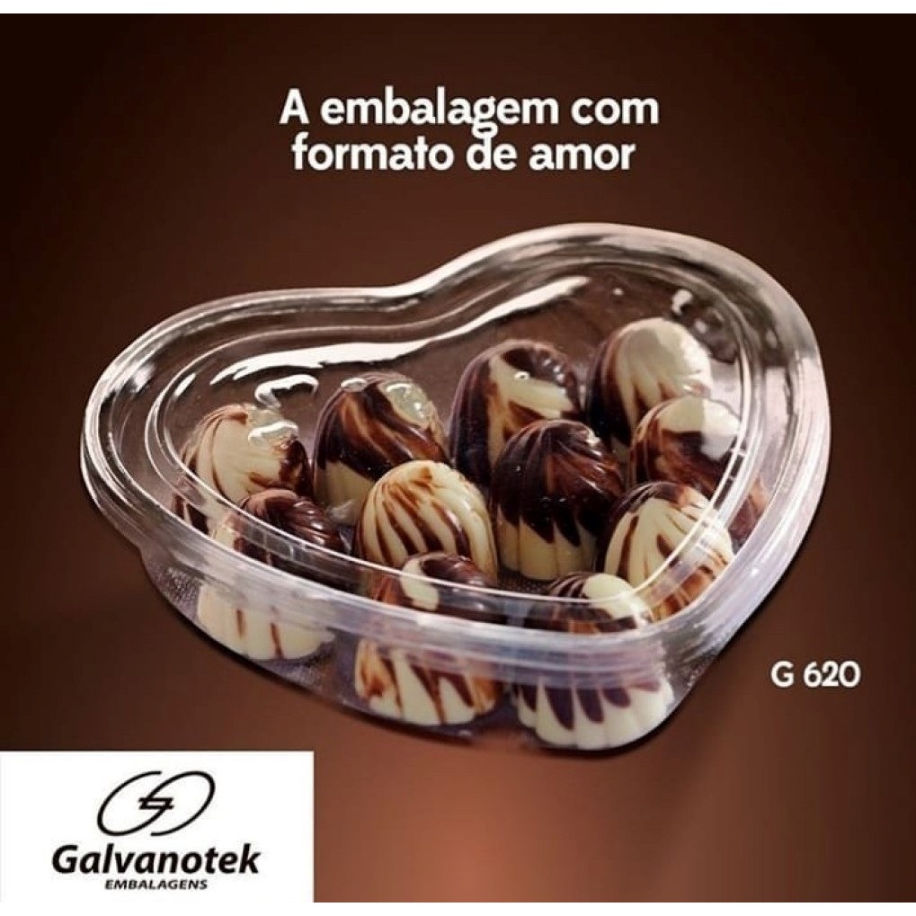 Embalagem G 620 Um Doce Coração Pct c/ 10 Unid. Galvanotek