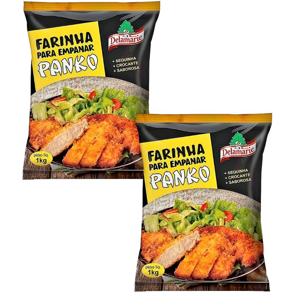 Kit 2 Farinha Para Empanar Panko Delamarie 1kg | Shopee Brasil