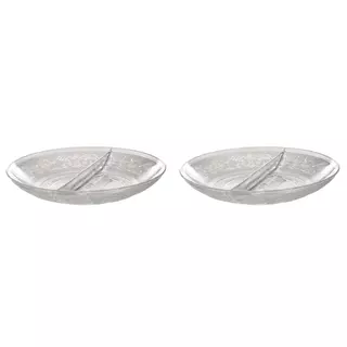 kit 2 Petisqueira Emily Vidro 21,4X3,5Cm com 2 Divisórias em Oferta na Shopee