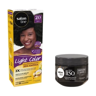 Kit Preto Light Color 2.0 + Máscara Matizadora Meu Liso 300g em Oferta na Shopee