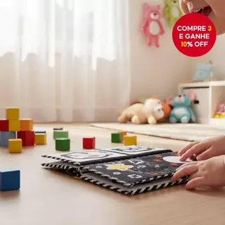 Livro de Pano de Alto Contraste para Bebê, Brinquedos Sensoriais para Tempo de Barriga, Preto e Branco, Macio para o em Oferta na Shopee