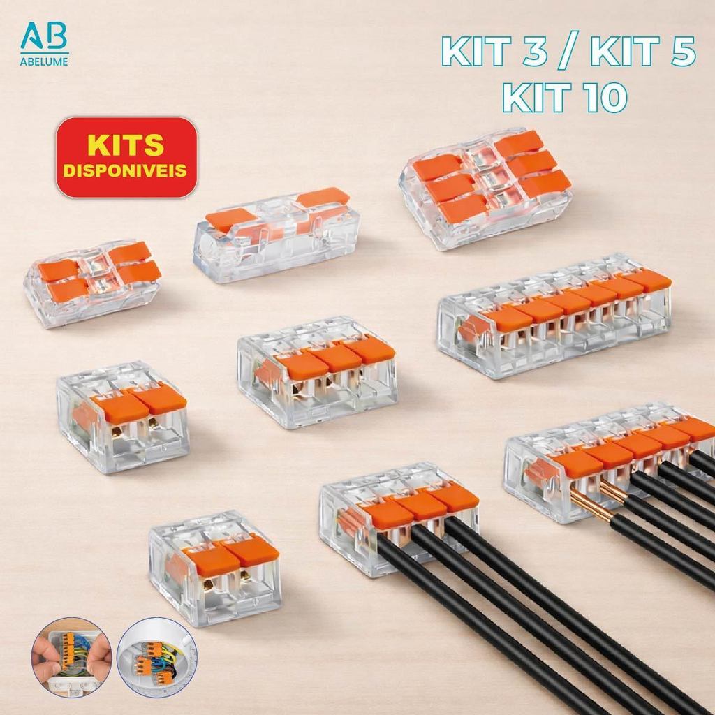 Kits Conectadores Linear 2 a 6 Módulos Conexão Rápida de Alta Qualidade ...