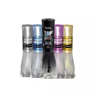 Dailus Esmalte Coleção Top Chrome + Top Glass Efeito Pó Cromado Gel Brilhante 8ml *Escolha seu Kit* em Oferta na Shopee