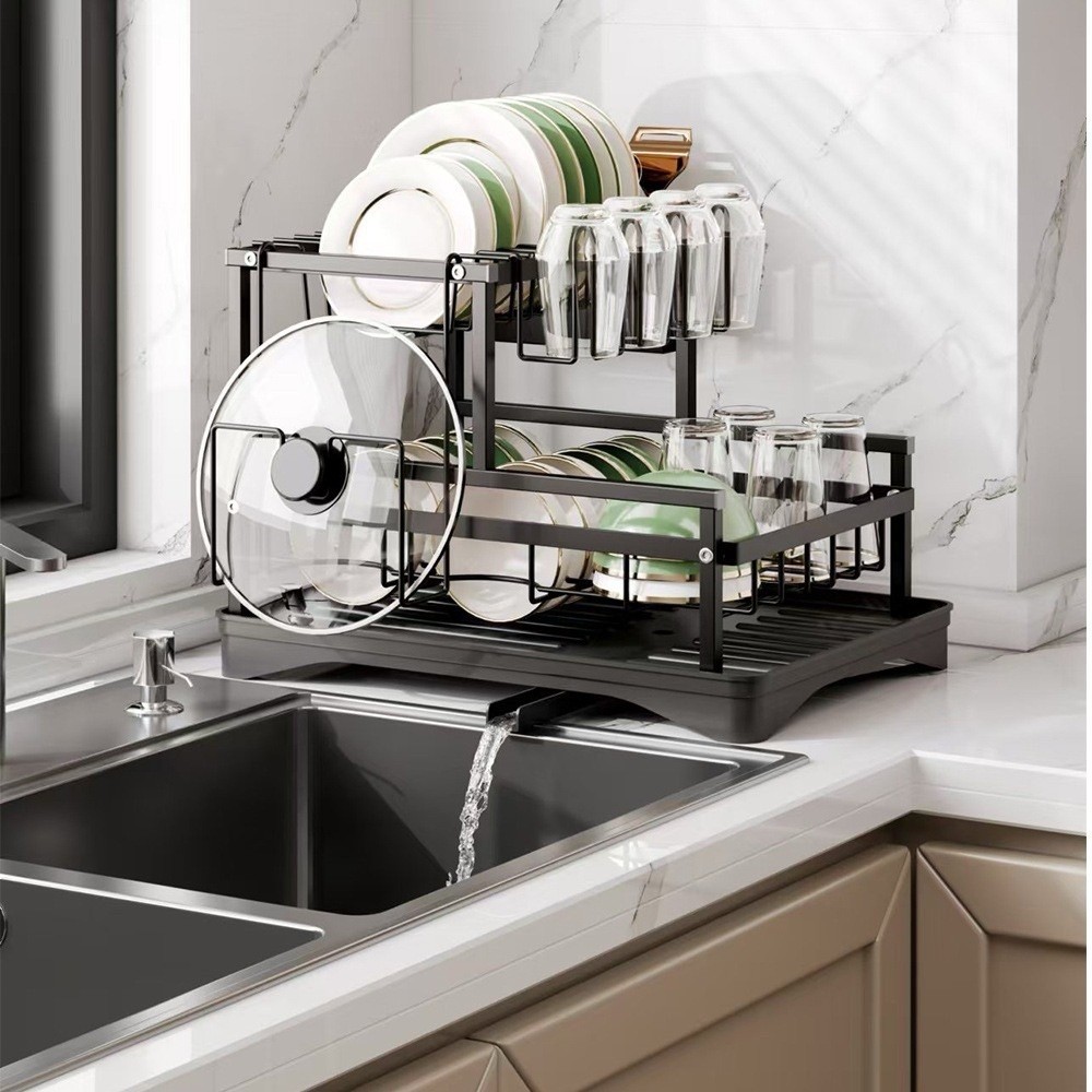 Escorredor de Louças Rack Aço Carbono Organizador Cor Preto | Shopee Brasil