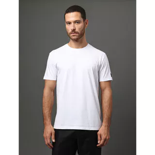 Camiseta Masculina Patch Manga Calvin Klein Jeans - Branco em Oferta na Shopee