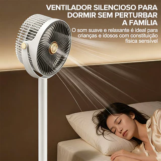 Ventilador de Coluna 127V com 3 Lâminas Potentes, Oscilação 180°, Base Reforçada e Ventilação Forte