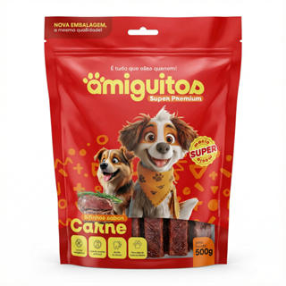 Petisco para Cães Amiguitos Super Premium Bifinho Carne 500g em Oferta na Shopee