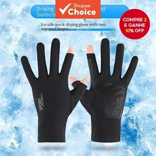 Luvas De Motocicleta UPF50 + – Meio Dedo Respirável Com Punho Antiderrapante Para Ciclismo E Pesca em Oferta na Shopee