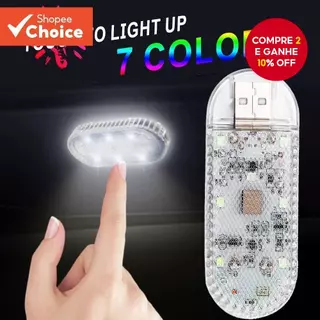 6LED Luzes De Toque Do Carro Recarregável Auto Interior Cúpula Luz Teto Lâmpadas Leitura Tronco USB Carregamento Direto em Oferta na Shopee