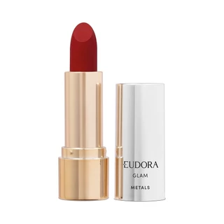Eudora Glam Metals Batom Cremoso Vermelho Precioso 3,6g em Oferta na Shopee