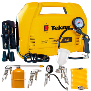 Compressor de Ar Portátil Potencia 1.5Hp Pressão Max 8 Bar com Kit Pintura Tekna em Oferta na Shopee
