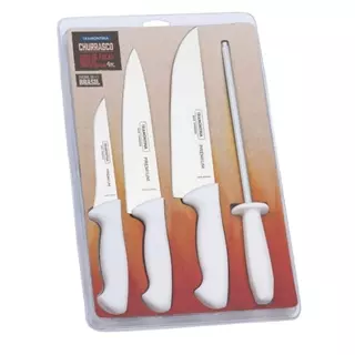 Jogo De Facas Em Inox Premium Com 4 Peças 24699/825 Branco Tramontina em Oferta na Shopee