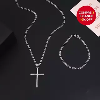 Corrente Ajustável De Aço Inoxidável De 60-70 Cm Com Pingente De Cruz Para Homens Joias Punk Presente em Oferta na Shopee