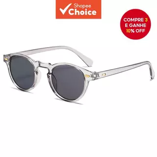 Óculos redondos retrô para homens e mulheres, óculos de sol resistentes aos raios UV, na moda em Oferta na Shopee