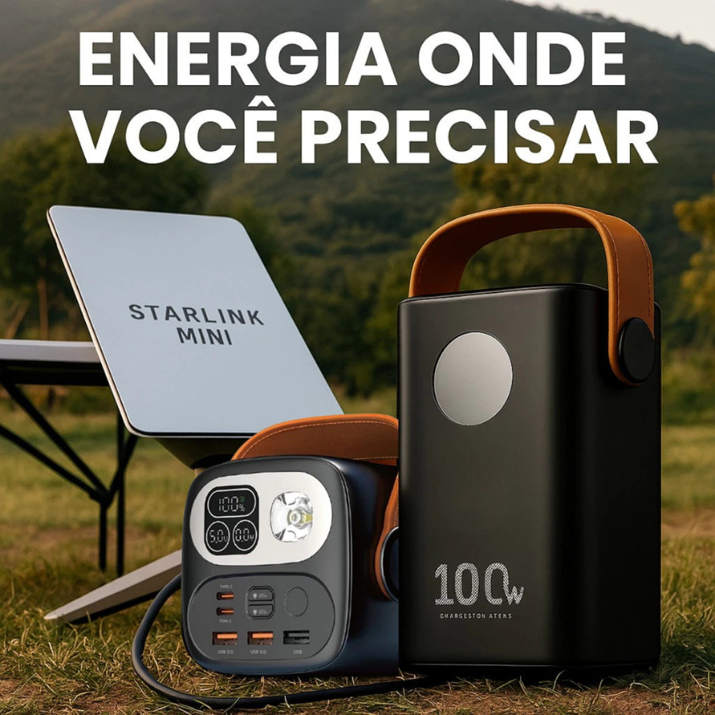 Power Bank 60000Mah carregador 100W de Potencia para Starlink Mini ...