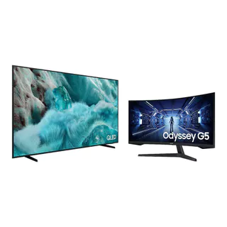 Samsung Vision AI TV 75" QLED 4K Q7F 2025 + Monitor Gamer Samsung Odyssey G5 34" UWQHD 165Hz em Oferta na Shopee