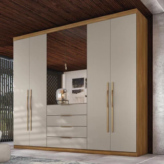 Guarda Roupa Giardino 06 Portas 04 Gavetas 262,2cm Demóbile em Oferta na Shopee