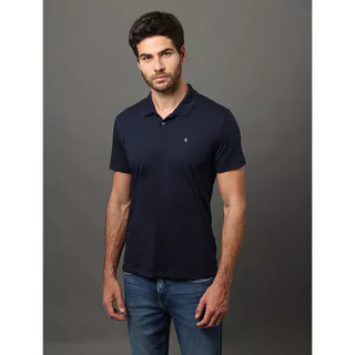 Polo Masculina Slim Pima Calvin Klein Jeans - Marinho em Oferta na Shopee