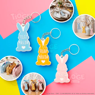 Kit 3 Chaveiros Coelhinho Feliz Páscoa Tag Presente Lembrancinha Osterbaum Enfeite Porta Guardanapo em Oferta na Shopee