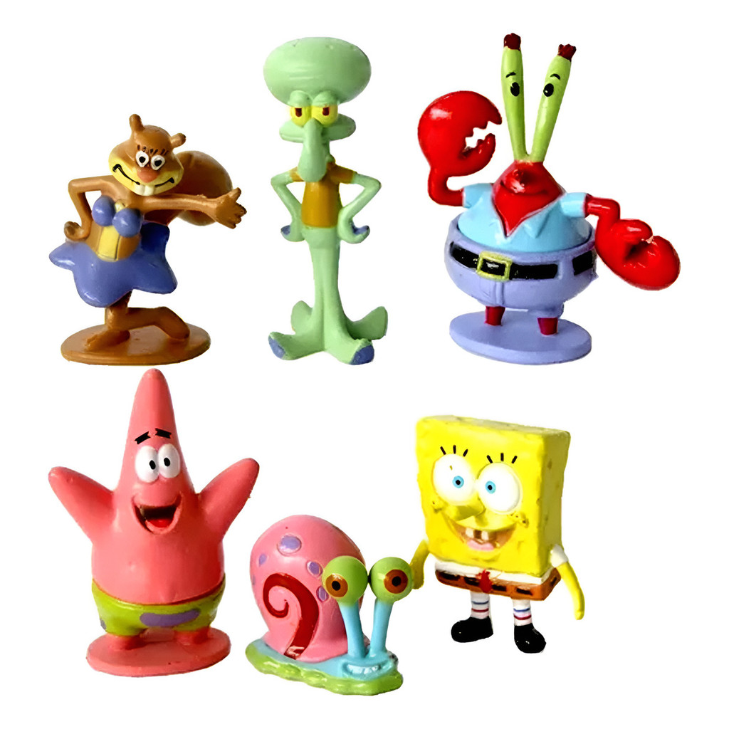 Kit 6 Bonecos Da Turma Do Bob Esponja Personagens Colecão | Shopee Brasil