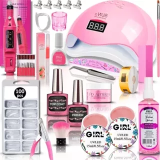 Kit Para Unhas Gel Alongamento Cabine Lixadeira Completo - Envio Rápido em Oferta na Shopee