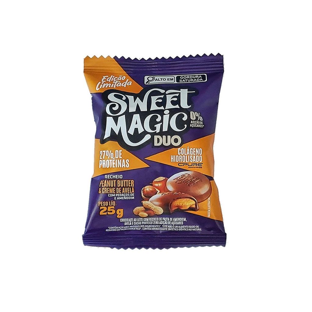 Sweet Magic Duo - 1 Unidade 25g Peanut Butter e Creme de Avelã ...