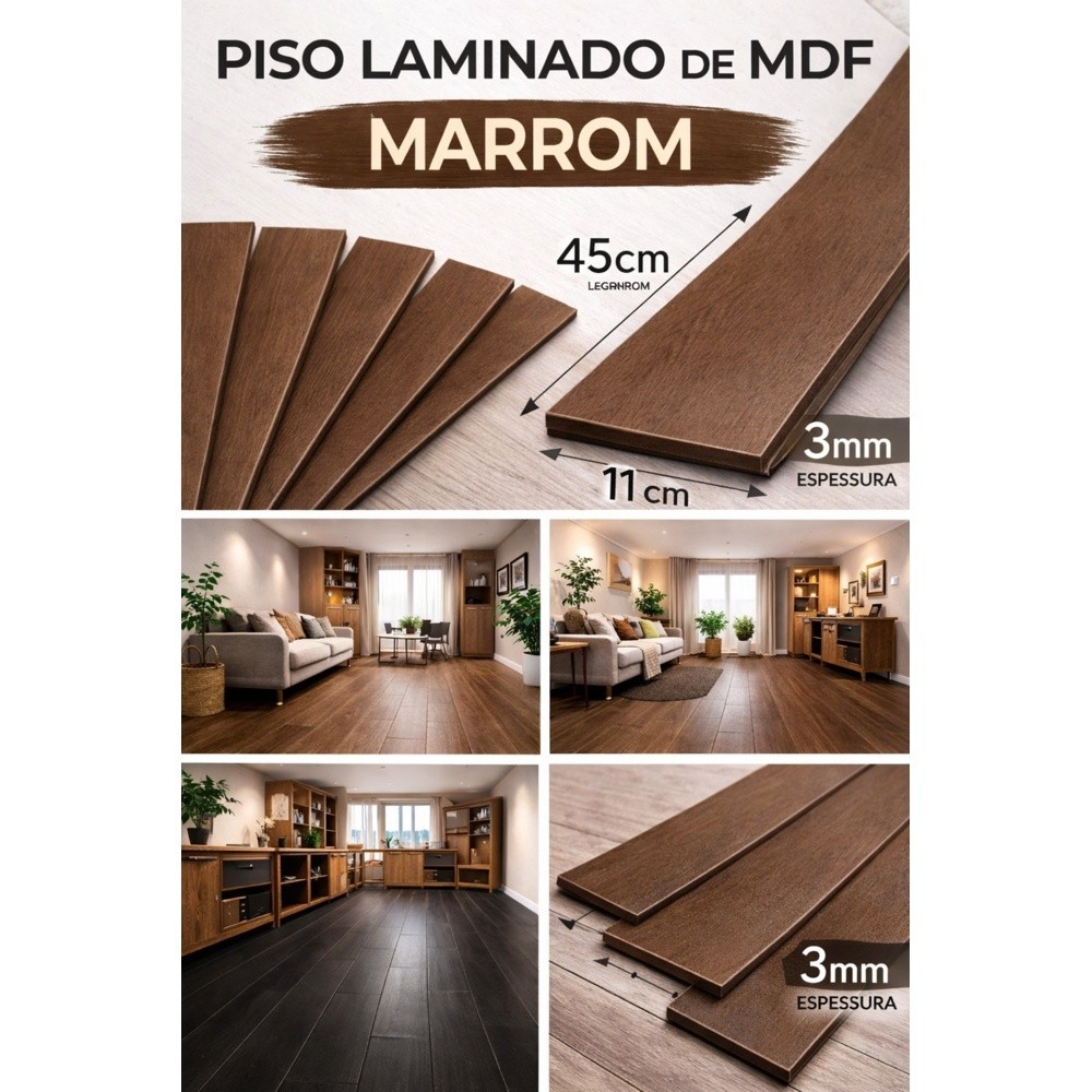 KIIT KITS PISO TIPO MADEIRA LAMINADO MDF 3 MM | Shopee Brasil
