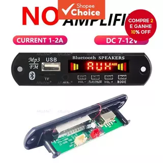 Placa Amplificadora Bluetooth BT 5.0 Subwoofer 80W Módulo De Áudio De Alta Resolução Para Reprodutor De Rádio FM De Carr em Oferta na Shopee