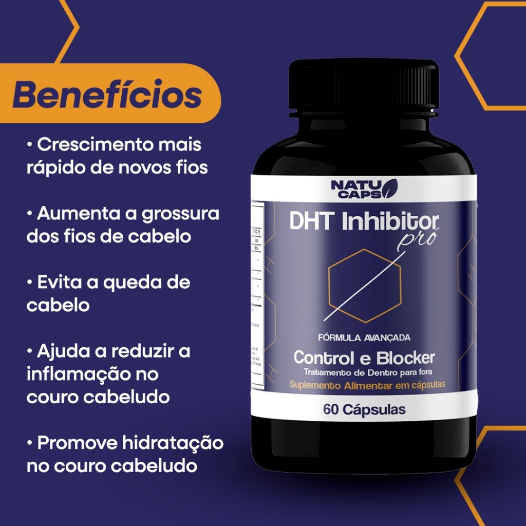 3 Un DHT Inhibitor Control e Blocker - 180 Cápsulas - Envio Imediato ...