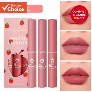 Dragon Ranee Batom Fosco De Longa Duração Com Acabamento Em Vidro Orvalhado E Hidratante Antidesbotamento em Oferta na Shopee