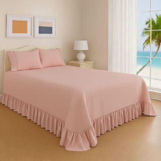 Colcha Cobreleito Cecilia Tecido Aveludado 03 Peças Porta Travesseiro com Detalhe em Ponto Palito-CT