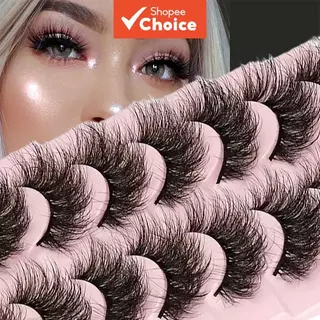 Cílios Postiços com Volume Dramático (10 Pares) – Cílios Falsos Grossos e Volumosos para Maquiagem dos Olhos em Oferta na Shopee