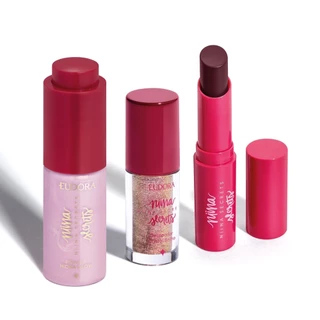 Combo Niina Secrets: Delineador Crystal Brilho Rose Gold 3g + Hidra Balm Vinho 3,2g + Primer Hidra Glow 16ml em Oferta na Shopee