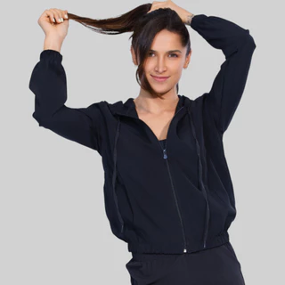 Jaqueta Blusa Corta Vento Feminina Capuz Leve Casual Esportiva Lisa
