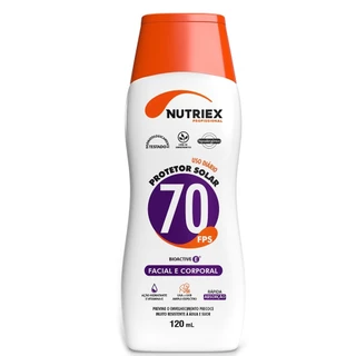 Protetor solar facial e corporal FPS70 120 ml - 64790 Nutriex em Oferta na Shopee