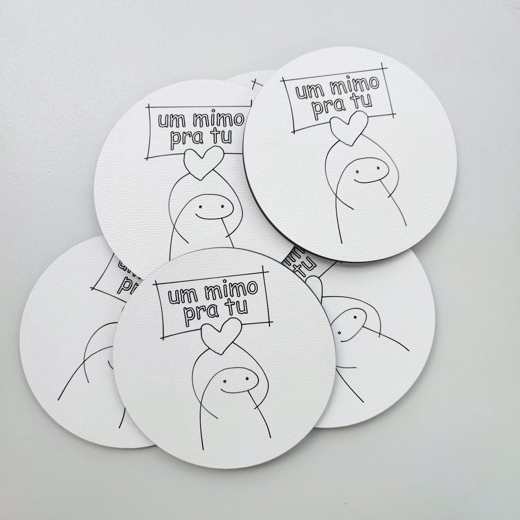 Kit 6 Porta Copos Mimo + Base Meme Flork MDF | Shopee Brasil