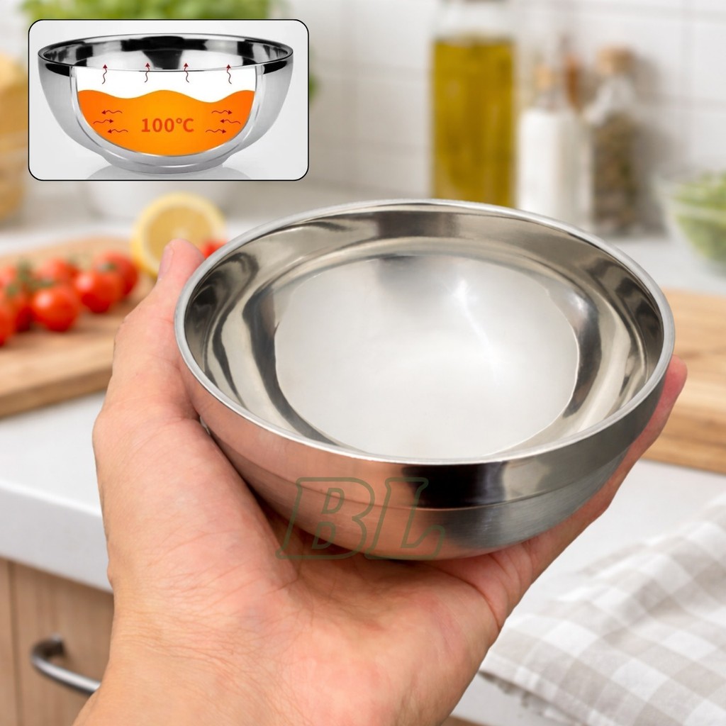Tigela Dupla Camada Em Aço Inoxidável 250ml Isolamento Térmi